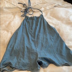 Free people jean romper